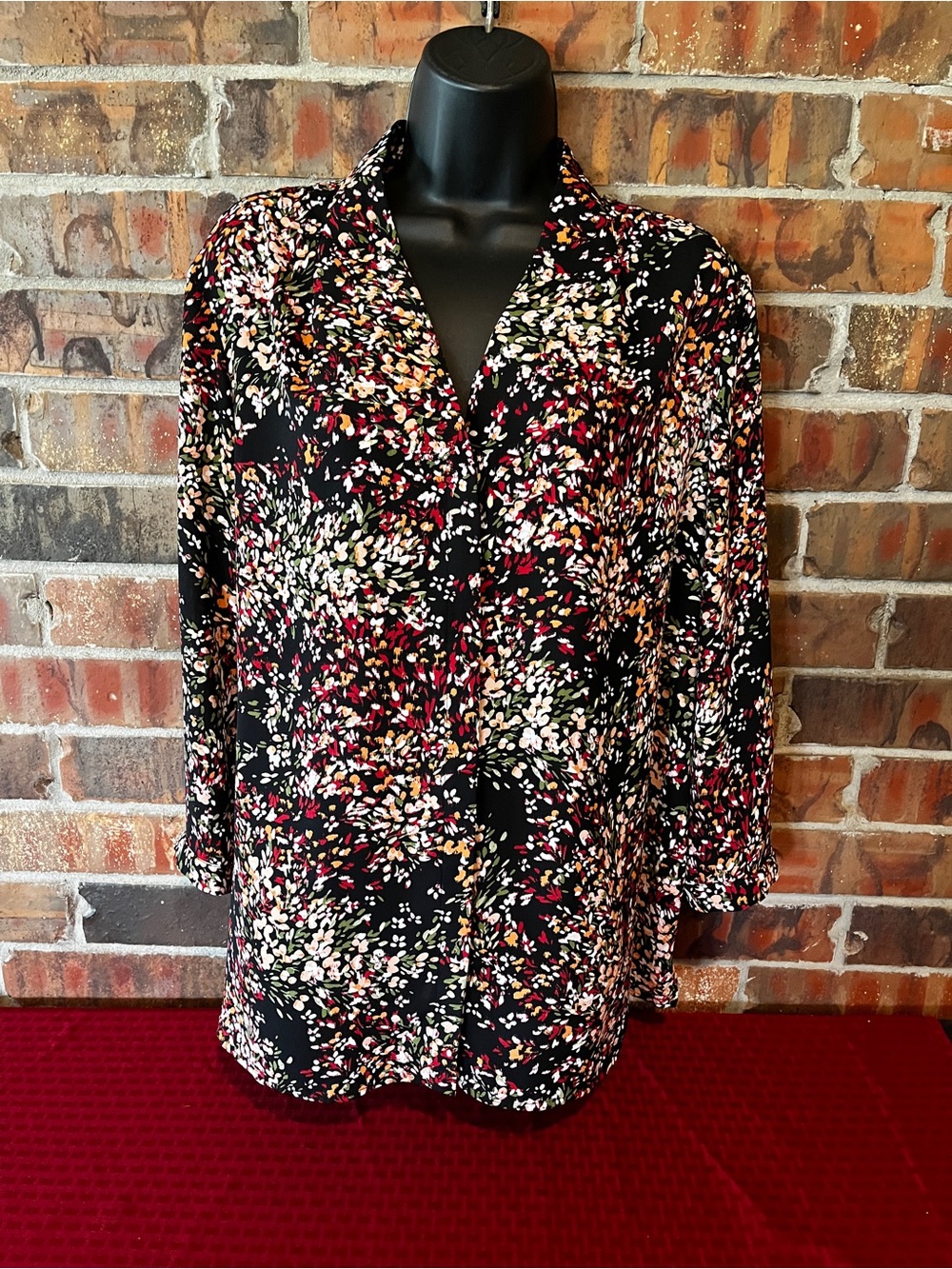 Investments Carolina Women’s Floral Long Sleeve Blouse Size:XL